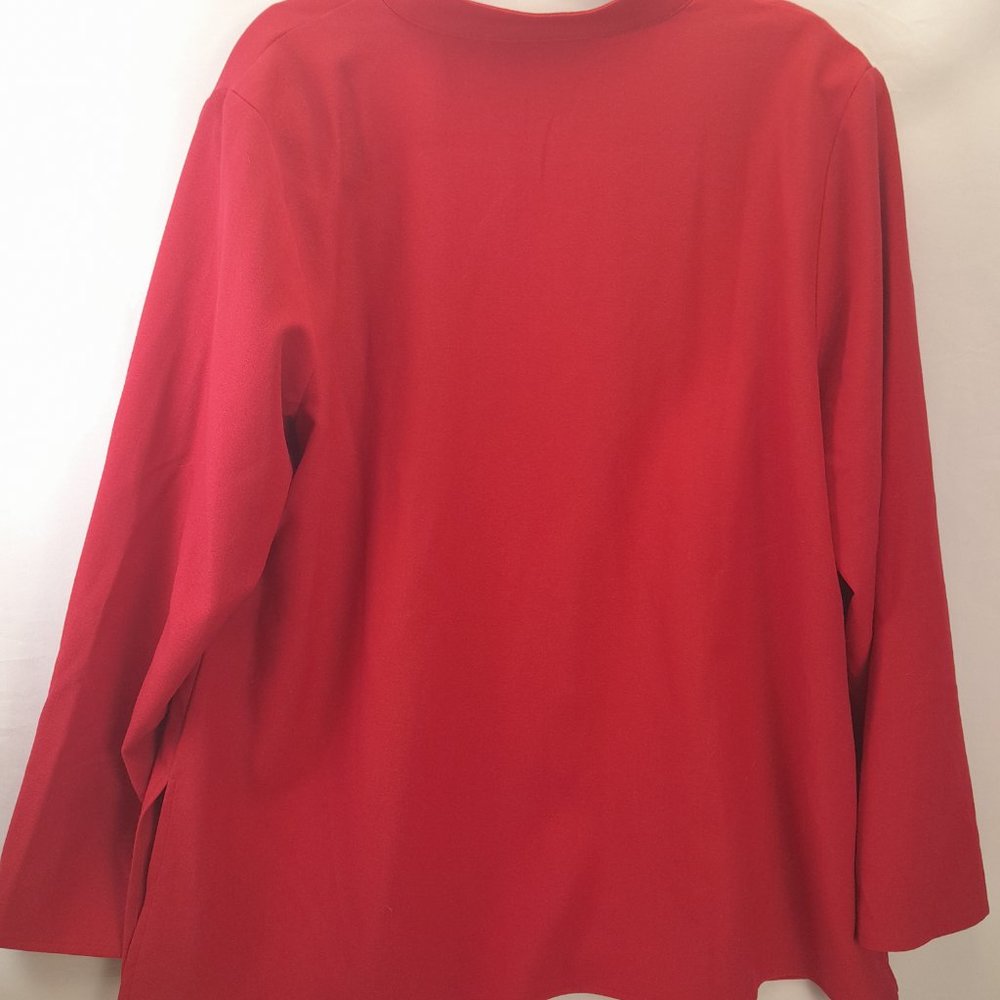 Red Botton Up Single Breasted Blouse - Susan Graver - Size XL - NeverWorn - Picture 2 of 4